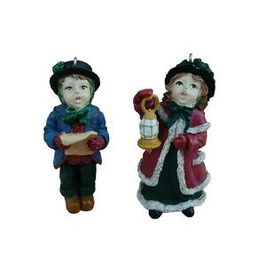 Princess House Christmas Carolers Ornaments set of 2 Holiday Tree Decorations